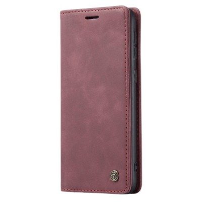 Samsung Galaxy A40 (A405F) CaseMe Retro solidus atverčiamas bordo odinis dėklas - knygutė | Priedai.lt