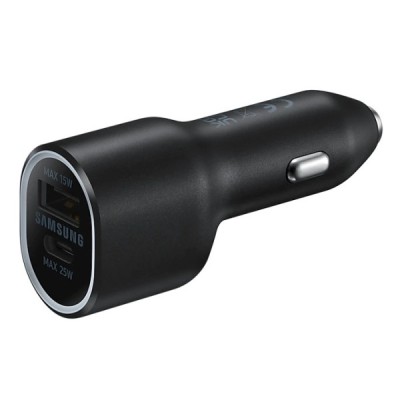 Originalus „Samsung“ Super Fast Charger Duo EP-L4020NBEGEU automobilinis įkroviklis  - juodas (25W + 15W) | Priedai.LT