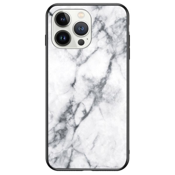 „Marble“ kieto silikono (TPU) dėklas - baltas (iPhone 14 Pro Max)