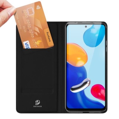Xiaomi Redmi Note 11 4G (Redmi Note 11s 4G) „Dux Ducis“ Skin serijos juodas odinis atverčiamas dėklas - knygutė | Priedai.lt