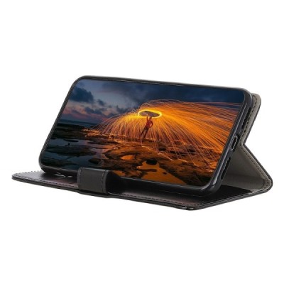 Realme C20 (C11 2021) atverčiamas juodas odinis dėklas - piniginė | Priedai.lt