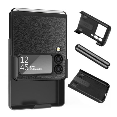 Samsung Galaxy Z Flip3 (F711) Rotary Belt Clip plastikinis juodas dėklas su laikikliu | Priedai.lt