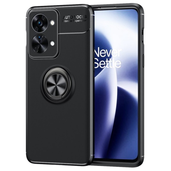 „FOCUS“ Kickstand kieto silikono (TPU) dėklas - juodas (OnePlus Nord 2T 5G)