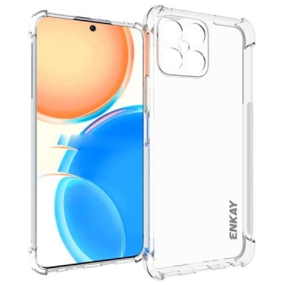 Huawei Honor X8 Enkay sustiprintos apsaugos kieto silikono TPU skaidrus dėklas - nugarėlė | Priedai.lt