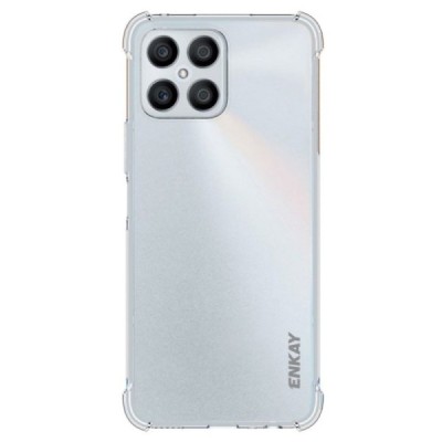 Huawei Honor X8 Enkay sustiprintos apsaugos kieto silikono TPU skaidrus dėklas - nugarėlė | Priedai.lt
