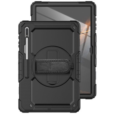 Samsung Galaxy Tab S8 Ultra 14.6" (X900, X906) sustiprintos apsaugos (360°) juodas dėklas - nugarėlė | Priedai.lt