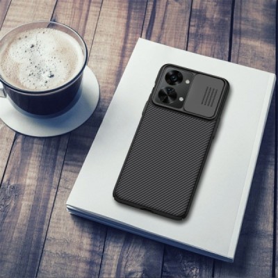 OnePlus Nord 2T 5G Nillkin CamShield juodas dėklas, nugarėlė su kameros apsauga | Priedai.lt