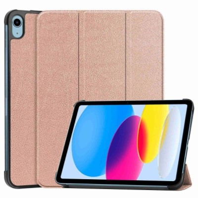 Apple iPad 11 2025, iPad 10,9 2022 atverčiamas auksinis odinis dėklas - knygutė (sulankstomas) | Priedai.lt