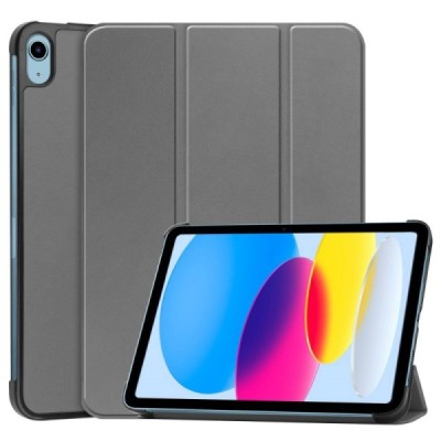 Apple iPad 11 2025, iPad 10,9 2022 atverčiamas pilkas odinis dėklas - knygutė (sulankstomas) | Priedai.lt