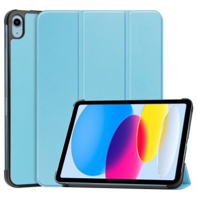 Apple iPad 10.9 (2022) atverčiamas šviesiai mėlynas odinis dėklas - knygutė (sulankstomas) | Priedai.lt