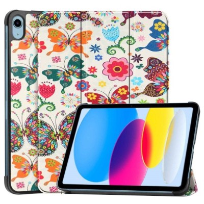 Apple iPad 10.9" (2022) atverčiamas spalvotas „Butterflies“ dėklas - knygutė | Priedai.lt