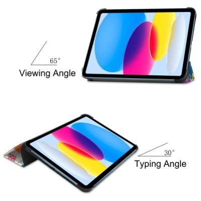 Apple iPad 10.9" (2022) atverčiamas spalvotas „Butterflies“ dėklas - knygutė | Priedai.lt