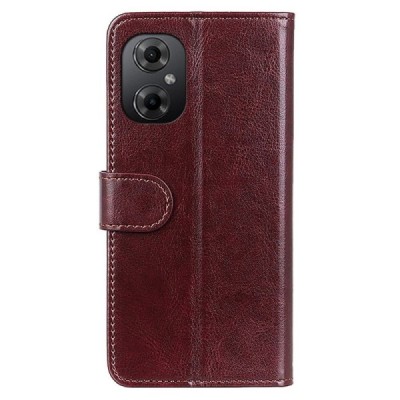Xiaomi Poco M5 5G (Poco M4 5G) atverčiamas rudas odinis dėklas - piniginė | Priedai.lt