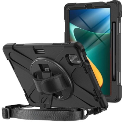Xiaomi Pad 5 (Pad 5 Pro) sustiprintos apsaugos (360°) juodas dėklas - nugarėlė | Priedai.lt