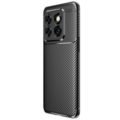 OnePlus 10T „Fiber“ kieto silikono TPU juodas dėklas - nugarėlė | Priedai.lt