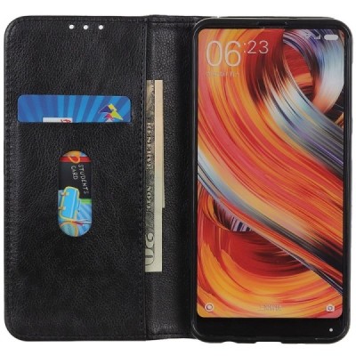 Huawei Nova Y70 juodas odinis atverčiamas dėklas - knygutė su magnetu | Priedai.lt