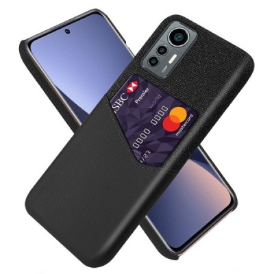 „KSQ“ Shell Xiaomi 12 Lite juodas odinis dėklas - nugarėlė su kišenėle kortelėms | Priedai.lt