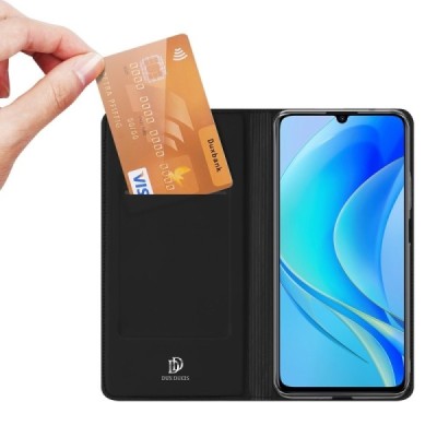 „Dux Ducis“ Skin serijos Huawei Nova Y70 juodas odinis atverčiamas dėklas | Priedai.lt