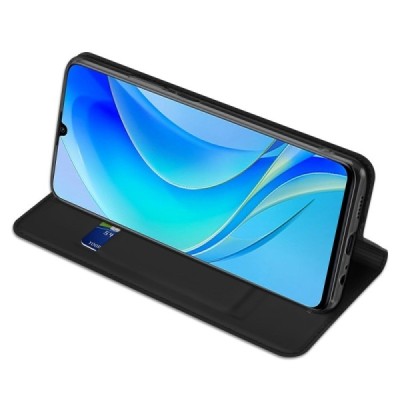 „Dux Ducis“ Skin serijos Huawei Nova Y70 juodas odinis atverčiamas dėklas | Priedai.lt
