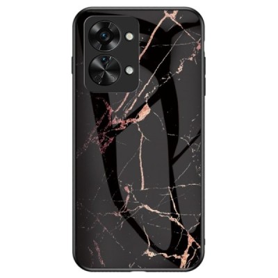 OnePlus Nord 2T 5G „Marble“ kieto silikono TPU juodas / auksinis dėklas - nugarėlė | Priedai.lt