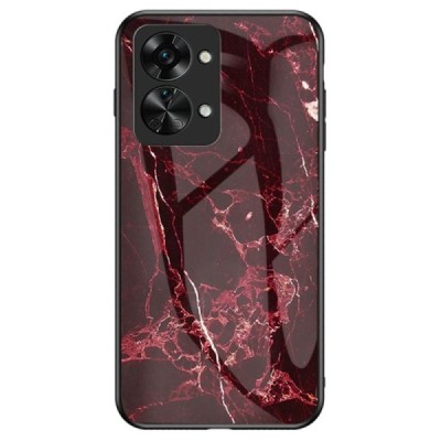 OnePlus Nord 2T 5G „Marble“ kieto silikono TPU raudonas dėklas - nugarėlė | Priedai.lt