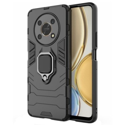 Sustiprintos apsaugos „Kickstand“ Huawei Honor Magic 4 Lite 5G juodas kieto silikono (TPU) ir plastiko dėklas | Priedai.lt