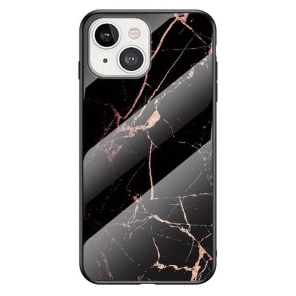 „Marble“ kieto silikono (TPU) dėklas - juodas / auksinis (iPhone 14)