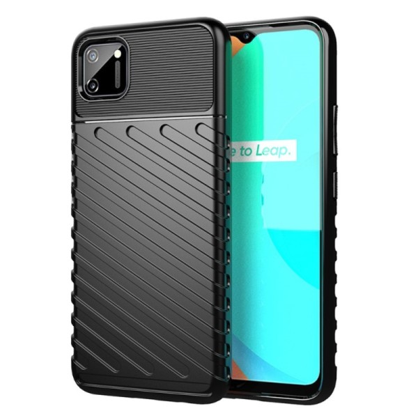 „Twill“ kieto silikono (TPU) dėklas - juodas (Realme C11)