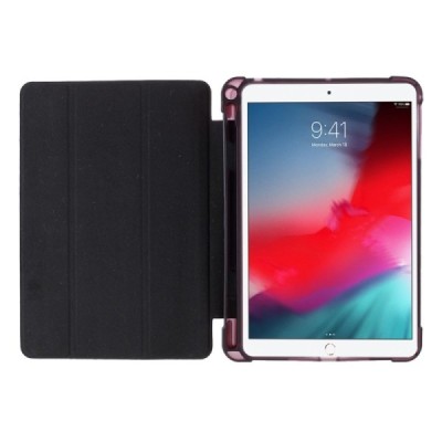 Apple iPad Mini (iPad Mini 2, iPad Mini 3, iPad Mini 4, iPad Mini 5) atverčiamas juodas odinis dėklas - knygutė su vieta liestuk