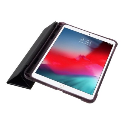 Apple iPad Mini (iPad Mini 2, iPad Mini 3, iPad Mini 4, iPad Mini 5) atverčiamas juodas odinis dėklas - knygutė su vieta liestuk