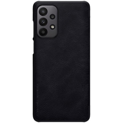 Prabangus „Nillkin“ Qin serijos juodas odinis atverčiamas Samsung Galaxy A23 5G (SM-A236B, SM-A235F) dėklas | Priedai.lt