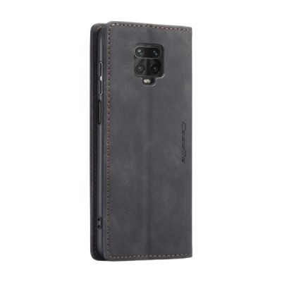 Xiaomi Redmi Note 9 Pro CaseMe Retro solidus atverčiamas juodas odinis dėklas - knygutė | Priedai.lt