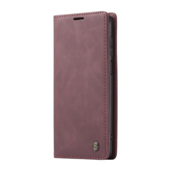 „CaseMe“ Retro solidus atverčiamas dėklas - bordo (Redmi Note 9 Pro)