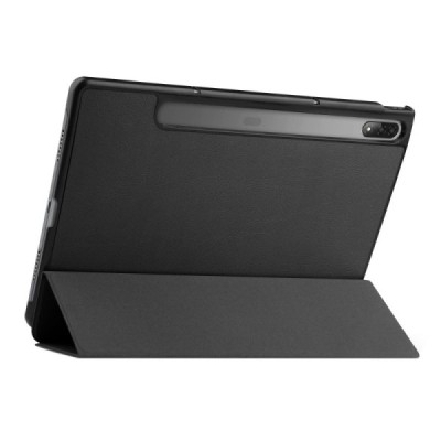 Lenovo Tab P12 Pro 12.6" (Q706F) atverčiamas juodas odinis dėklas (sulankstomas) | Priedai.lt
