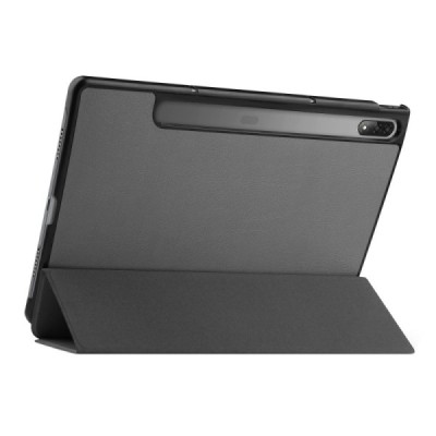 Lenovo Tab P12 Pro 12.6" (Q706F) atverčiamas pilkas odinis dėklas (sulankstomas) | Priedai.lt