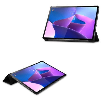 Lenovo Tab P12 Pro 12.6" (Q706F) atverčiamas žalias odinis dėklas (sulankstomas) | Priedai.lt