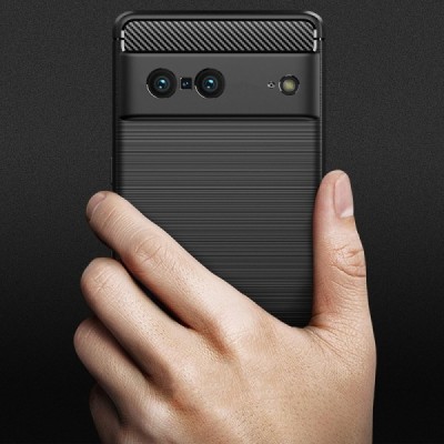 Google Pixel 7 „Carbon“ kieto silikono TPU juodas dėklas - nugarėlė | Priedai.lt