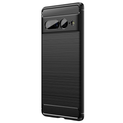 Google Pixel 7 Pro „Carbon“ kieto silikono TPU juodas dėklas - nugarėlė | Priedai.lt