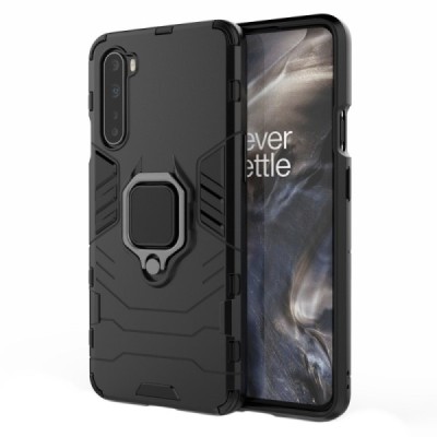 Sustiprintos apsaugos „Kickstand“ OnePlus Nord juodas kieto silikono (TPU) ir plastiko dėklas | Priedai.lt