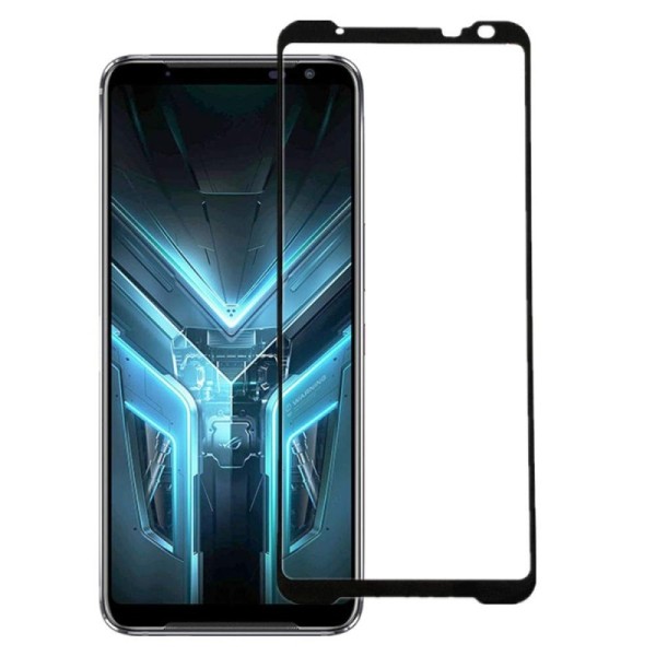 „Premium“ Tempered Glass pilnai dengiantis apsauginis ekrano stiklas 0.2 mm - juodas (Rog Phone 3)