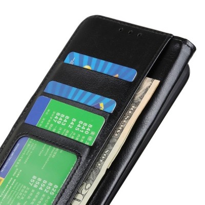 Xiaomi Poco F4 GT atverčiamas juodas odinis dėklas - piniginė | Priedai.lt