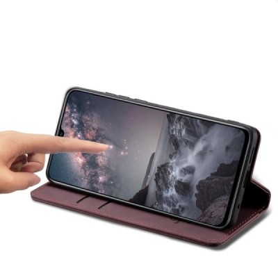 Xiaomi Mi 9 (Mi 9 Explorer) CaseMe Retro solidus atverčiamas bordo odinis dėklas - knygutė | Priedai.lt