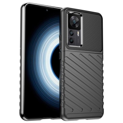 Xiaomi 12T (12T Pro) Twill kieto silikono TPU juodas dėklas - nugarėlė | Priedai.lt