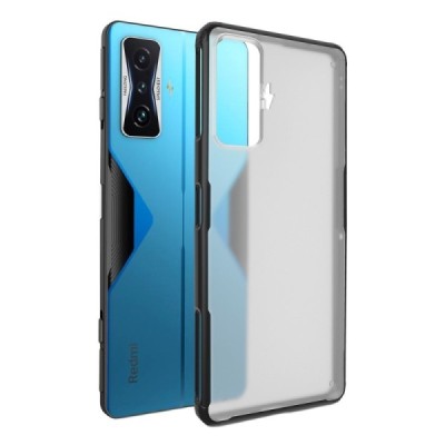 Xiaomi Poco F4 GT Armor matinis juodos spalvos apvadais kieto silikono (TPU) dėklas | Priedai.lt