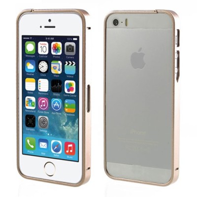 Stilingas šampaninis Apple iPhone SE (5, 5s) rėmelis - kraštų apvadas (bamperis) / Priedai.lt