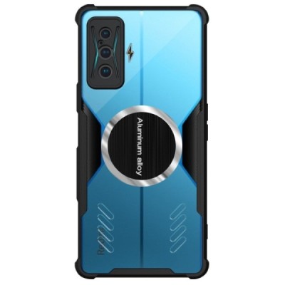Xiaomi Poco F4 GT Magnetic sustiprintos apsaugos skaidrus juodos spalvos apvadais kieto silikono (TPU) dėklas | Priedai.lt