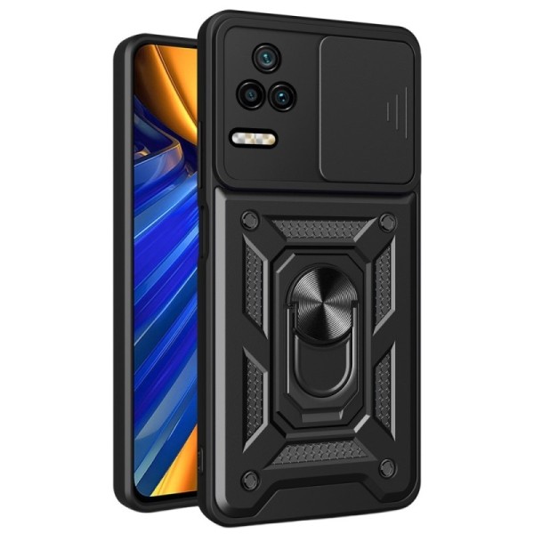 „Kickstand“ sustiprintos apsaugos dėklas - juodas (Poco F4)