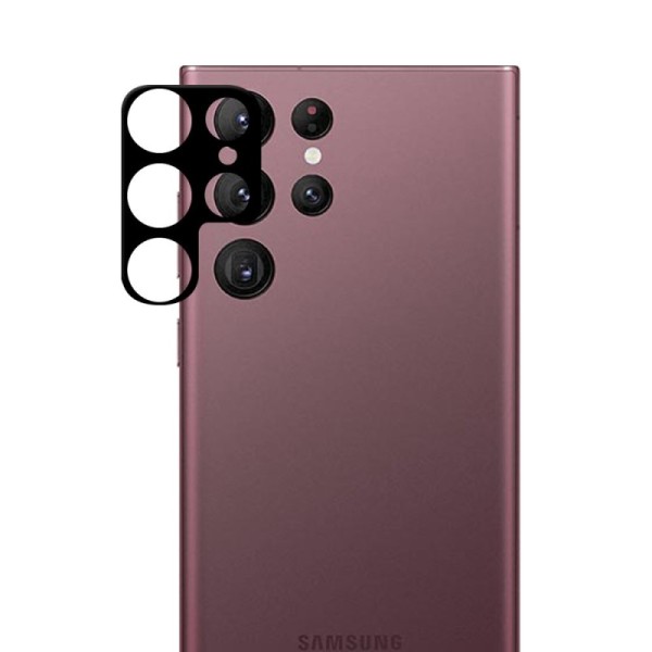 „Premium“ apsauginis galinės kameros stiklas 0.3 mm - juodas (Galaxy S22 Ultra 5G)