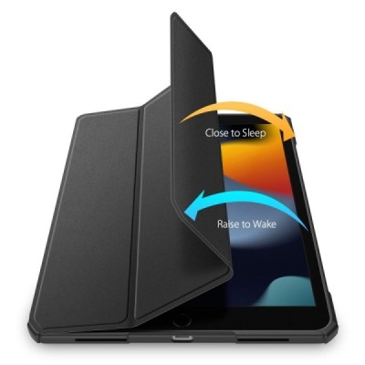Apple iPad 10.9" (2022, 10-os kartos) (A2757, A2777) „Dux Ducis“ Copa atverčiamas juodas odinis dėklas - knygutė | Priedai.lt