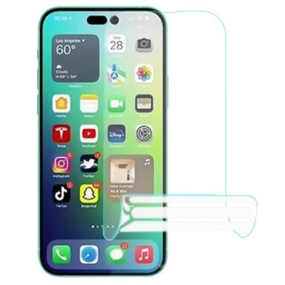 Apple iPhone 14 Pro Max Calans hidrogelio skaidri apsauginė pilnai dengianti ekrano plėvelė | Priedai.lt